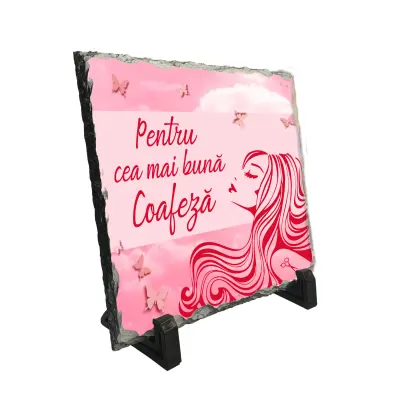 Pentru cea mai buna coafeza, piatra ardezie personalizata, cu mesaj model, pa070